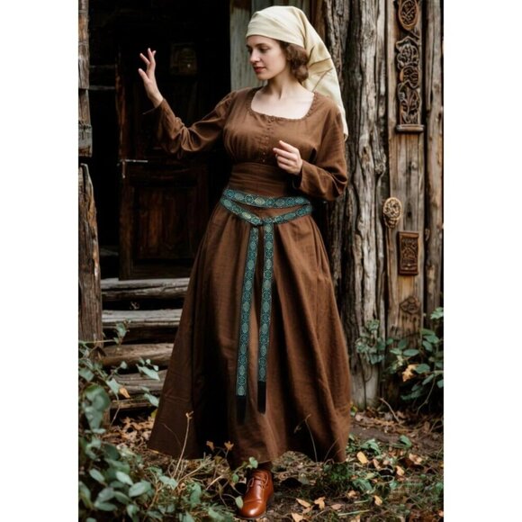 Medieval Waist Belt Polyester with Embroidery Pirate Renaissance Vintage